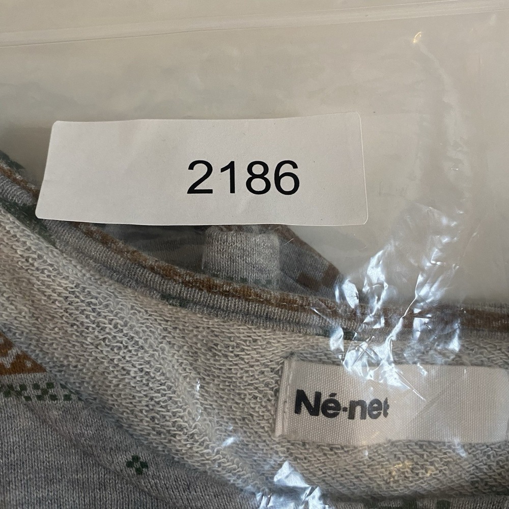 Ne-Net Shirt Womens Size 2 (M) Asymmetrical Nordic Winter Graphic Soft Knit - Picture 10 of 10